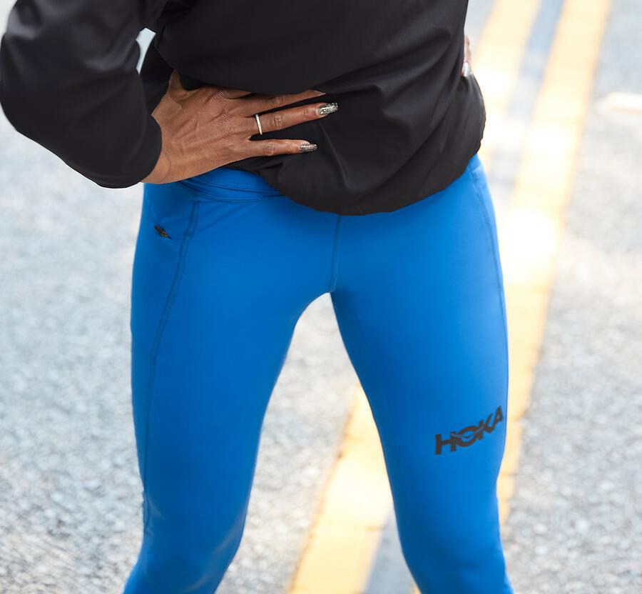 Hoka One One Broek Dames - Performance Crop Tight - Blauw - LR5126708